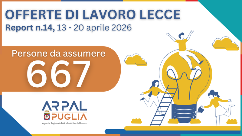 Offerte di lavoro - ARPAL Puglia - 14° Report Anno 2026